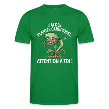 Fleischfressende Pflanzen Gartenarbeit Lustiger Gärtner - Männer Funktions-T-Shirt - Kelly Green - Vorne - AI Model Male 178 dark (178cm)
