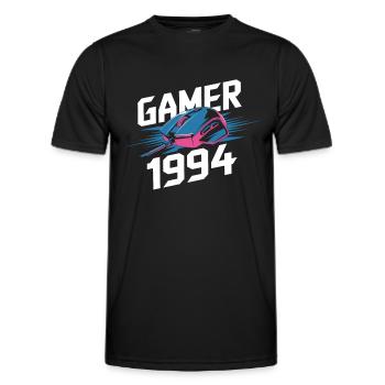 Gamer seit 1994 Geek Geburtstagsgeschenk - Männer Funktions-T-Shirt - Schwarz - Vorne - AI Model Male 178 dark (178cm)