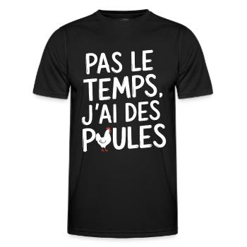 No Time I Have Chickens Humor - Men's Functional T-Shirt - black - Front - AI Model Male 178 dark (178cm)