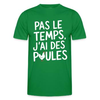 No Time I Have Chickens Humor - Men's Functional T-Shirt - kelly green - Front - AI Model Male 178 dark (178cm)