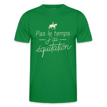 Pas Le Temps J'ai Équitation Cadeau Cavalier - T-shirt sport Homme - vert - Devant - AI Model Male 178 dark (178cm)