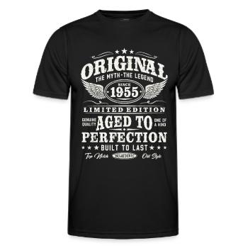 Original 1955 Jahrgang Vintage Retro Geburtstag - Männer Funktions-T-Shirt - Schwarz - Vorne - AI Model Male 178 dark (178cm)