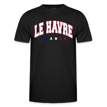 Le Havre - T-shirt sport Homme - noir - Devant - AI Model Male 178 dark (178cm)