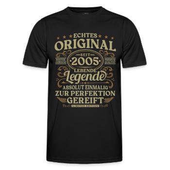 Original seit 2005 Jahrgang Geburtstag Geschenk - Männer Funktions-T-Shirt - Schwarz - Vorne - AI Model Male 178 dark (178cm)