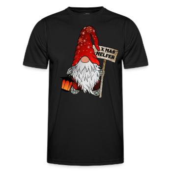 Helfer Wichtel Weihnachtsgnom - Männer Funktions-T-Shirt - Schwarz - Vorne - AI Model Male 178 dark (178cm)