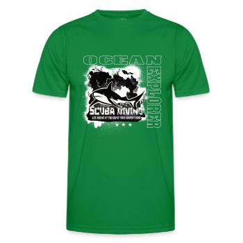 Ocean Explorer Plongée sous-marine Shark Reef - T-shirt sport Homme - vert - Devant - AI Model Male 178 dark (178cm)