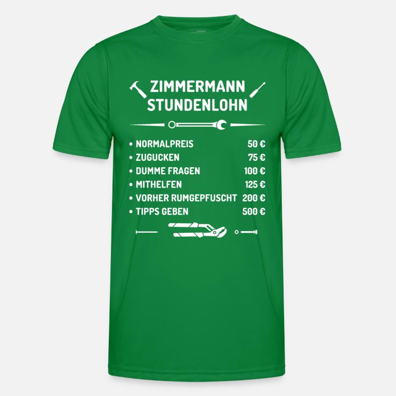 Zimmermann Stundenlohn Männer Funktions-T-Shirt