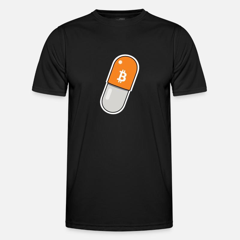 Orange Pill - Bitcoin, Bitcoiner Geschenkidee - Männer Funktions-T-Shirt - Schwarz
