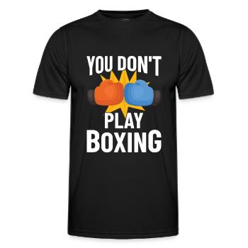 Boxe combattant, boxe, idée cadeau boxe - T-shirt sport Homme - noir - Devant - AI Model Male 178 dark (178cm)