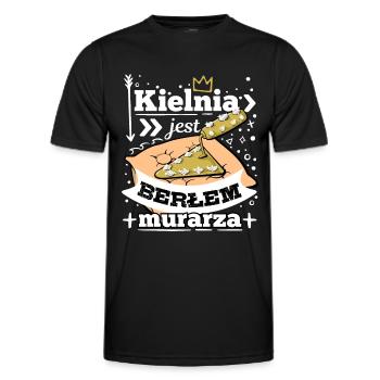 kielnia jest berlem murarza - Men's Functional T-Shirt - black - Front - AI Model Male 178 dark (178cm)