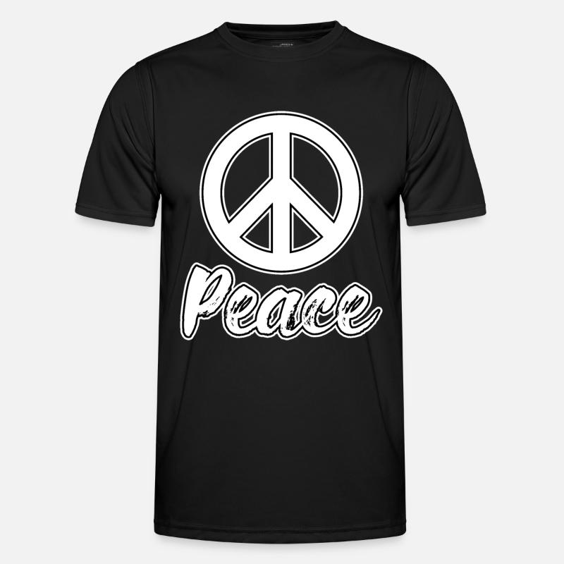 Frieden Peace - Männer Funktions-T-Shirt - Schwarz