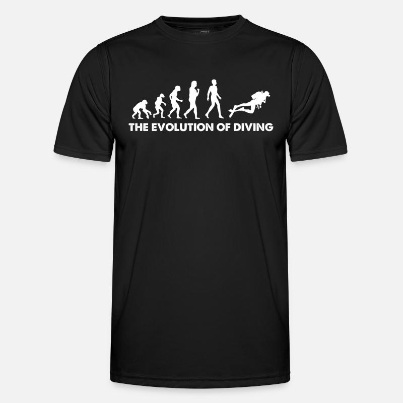 The Evolution Of Diving - Men's Functional T-Shirt - black