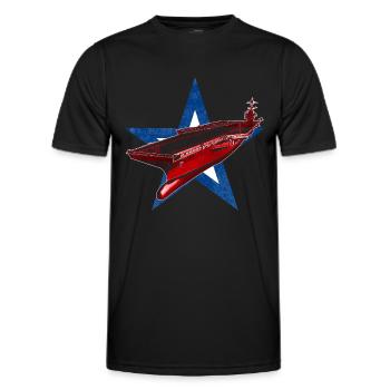 Aircraft carrier - Men's Functional T-Shirt - black - Front - AI Model Male 178 dark (178cm)