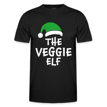 The Veggie Elf - Men's Functional T-Shirt - black - Front - AI Model Male 178 dark (178cm)