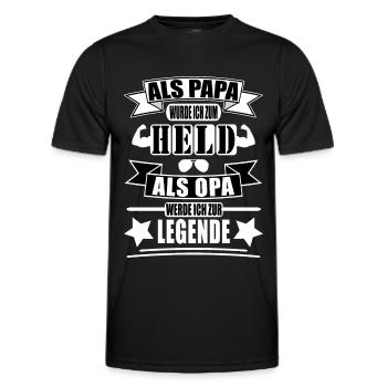 Opa vom Held zur Legende - Männer Funktions-T-Shirt - Schwarz - Vorne - AI Model Male 178 dark (178cm)