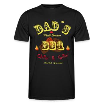 Dad´s famous BBQ Chillin´& Grillin´ - Männer Funktions-T-Shirt - Schwarz - Vorne - AI Model Male 178 dark (178cm)