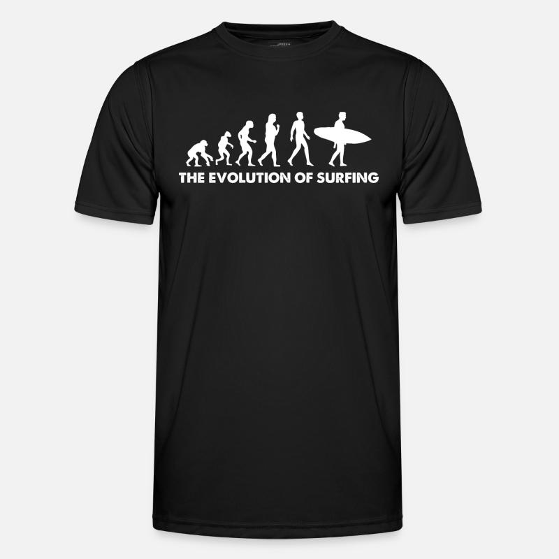 L’évolution du surf - T-shirt sport Homme - noir