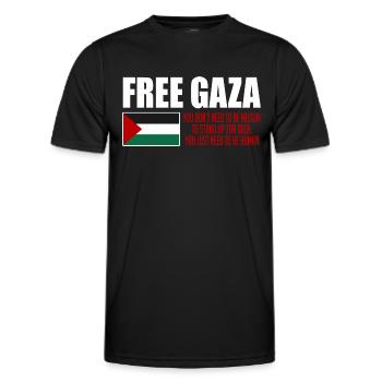 Free Gaza, Palestine Flag, Save Gaza, Palestina - Men's Functional T-Shirt - black - Front - AI Model Male 178 dark (178cm)