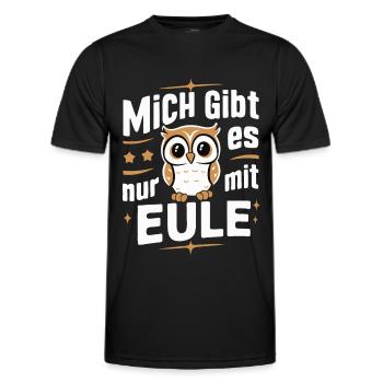 Nachteule Eule Eulen Vogel - Männer Funktions-T-Shirt - Schwarz - Vorne - AI Model Male 178 dark (178cm)