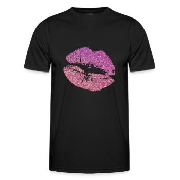 Glitzer Lippen - Männer Funktions-T-Shirt - Schwarz - Vorne - AI Model Male 178 dark (178cm)