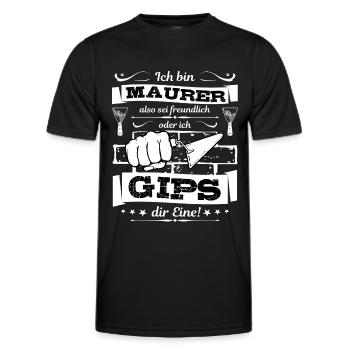 Maurer - ich Gips die Eine - Spachtel - Männer Funktions-T-Shirt - Schwarz - Vorne - AI Model Male 178 dark (178cm)