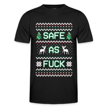 Christmas Jumper Safe AF - Men's Functional T-Shirt - black - Front - AI Model Male 178 dark (178cm)