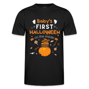 Baby's First Halloween On The Inside Pregnancy - Men's Functional T-Shirt - black - Front - AI Model Male 178 dark (178cm)