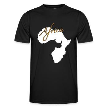 Africa Rhino - Männer Funktions-T-Shirt - Schwarz - Vorne - AI Model Male 178 dark (178cm)