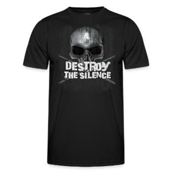 Destroy the Silence - Männer Funktions-T-Shirt - Schwarz - Vorne - AI Model Male 178 dark (178cm)