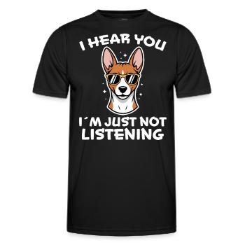 Basenji Spruch Hunde Lustiges Basenji Geschenk - Männer Funktions-T-Shirt - Schwarz - Vorne - AI Model Male 178 dark (178cm)