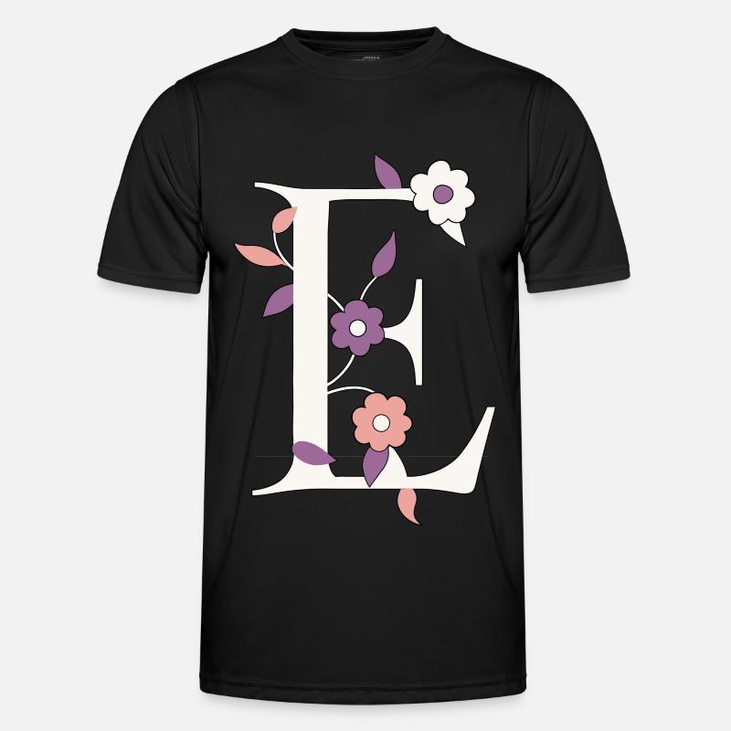 Letter E Monogram Retro - Men's Functional T-Shirt - black