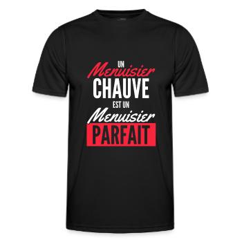 cadeau homme menuisier chauve noel anniversaire - T-shirt sport Homme - noir - Devant - AI Model Male 178 dark (178cm)