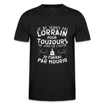 Cadeau Humour Homme Lorrain Noel Anniversaire - T-shirt sport Homme - noir - Devant - AI Model Male 178 dark (178cm)