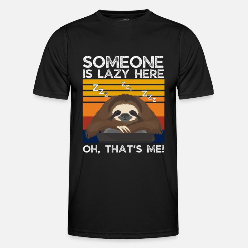 Sloth Lazy Funny Saying Gift - Men's Functional T-Shirt - black