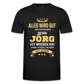 Jörg, alles wird gut T-Shirt - Männer Funktions-T-Shirt - Schwarz - Vorne - AI Model Male 178 dark (178cm)