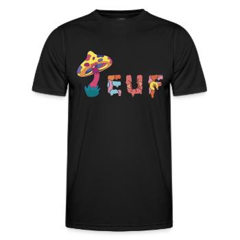 Teuf - rave party - soundsystem teuffeur - T-shirt sport Homme - noir - Devant - AI Model Male 178 dark (178cm)