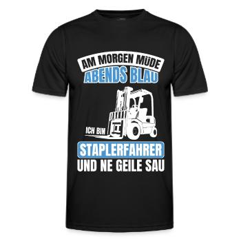 Staplerfahrer Gabelstaplerfahrer Gabelstapler - Männer Funktions-T-Shirt - Schwarz - Vorne - AI Model Male 178 dark (178cm)