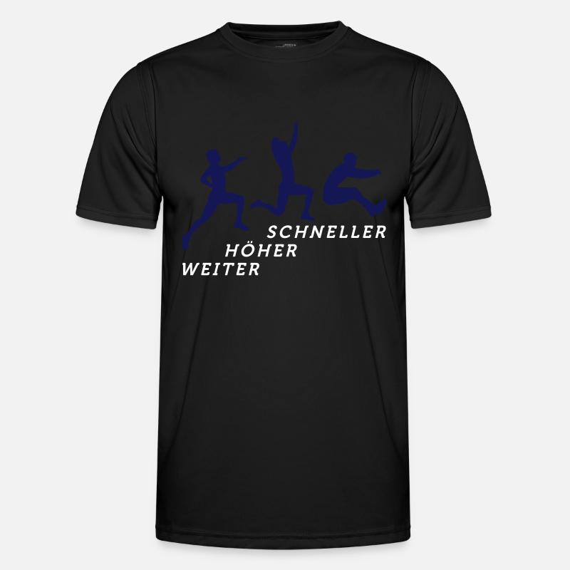 Weitsprung 12 2017 2c 02 - Männer Funktions-T-Shirt - Schwarz