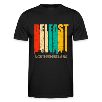 Belfast Nordirland - T-shirt sport Homme - noir - Devant - AI Model Male 178 dark (178cm)
