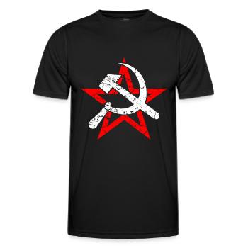 Hammer Sichel Sowjetunion Kommunismus - Männer Funktions-T-Shirt - Schwarz - Vorne - AI Model Male 178 dark (178cm)