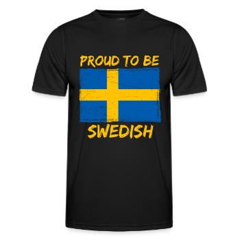 Proud to be Swedish - Men's Functional T-Shirt - black - Front - AI Model Male 178 dark (178cm)