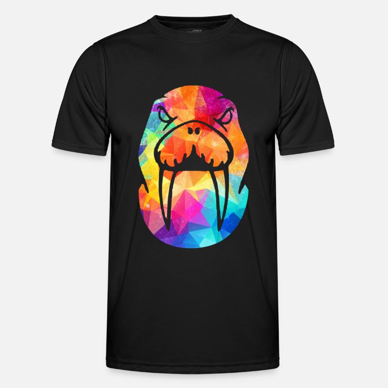 Walross - Männer Funktions-T-Shirt - Schwarz