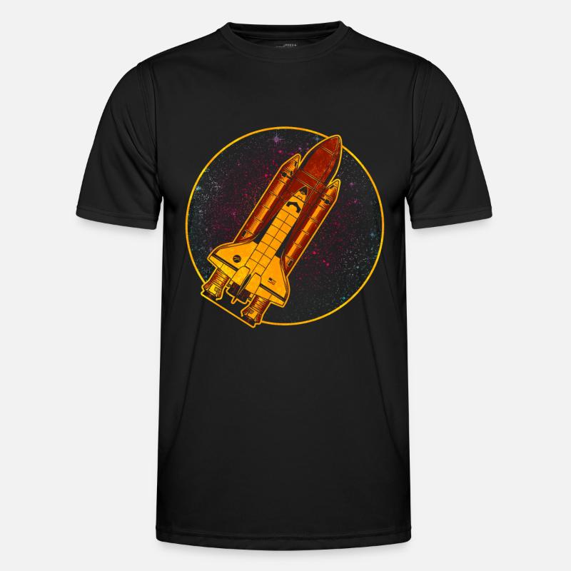 Space Shuttle Rakete Raumschiff Männer Funktions-T-Shirt
