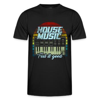 Musique House - T-shirt sport Homme - noir - Devant - AI Model Male 178 dark (178cm)