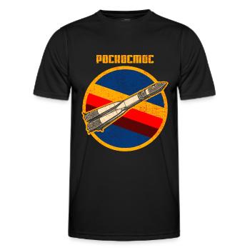 Roskosmos Russland Raumfahrt Retro - Männer Funktions-T-Shirt - Schwarz - Vorne - AI Model Male 178 dark (178cm)