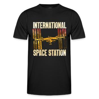 ISS - Internationale Raumstation - Männer Funktions-T-Shirt - Schwarz - Vorne - AI Model Male 178 dark (178cm)