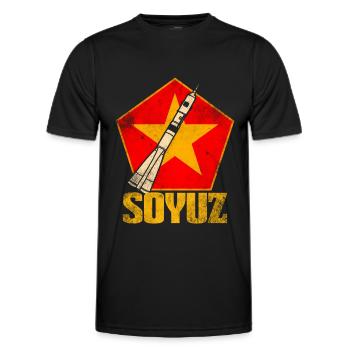 Soyouz Rocket Union soviétique - T-shirt sport Homme - noir - Devant - AI Model Male 178 dark (178cm)