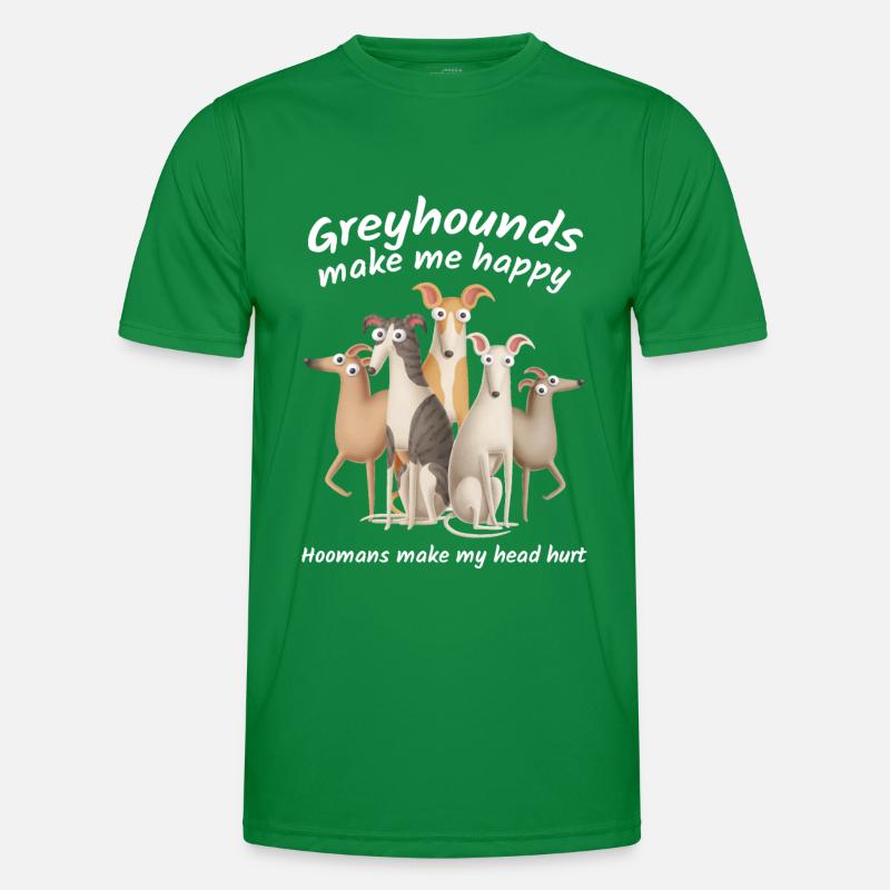 Greyhounds make me happy hoomans make my head hurt Men's Functional T-Shirt