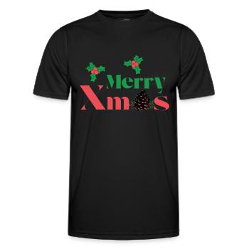 MERRY XMAS - T-shirt sport Homme - noir - Devant - AI Model Male 178 dark (178cm)