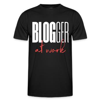 Blogger Blog at work - Men's Functional T-Shirt - black - Front - AI Model Male 178 dark (178cm)